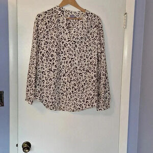 Laura Scott Blouse Long Sleeve Cheetah Print